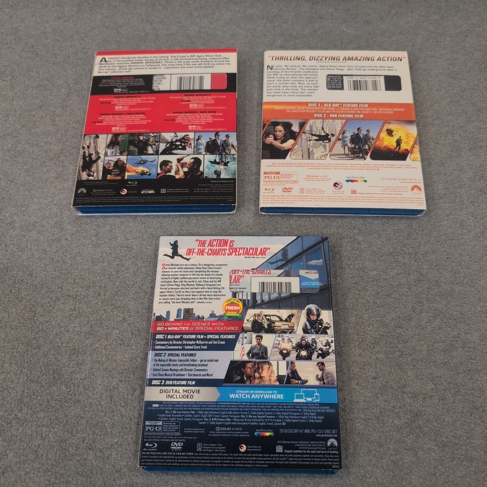 Mission Impossible 1-6 Blu-ray DVD Collection Tom Cruise Fallout Ghost Protocol - Picture 2 of 2